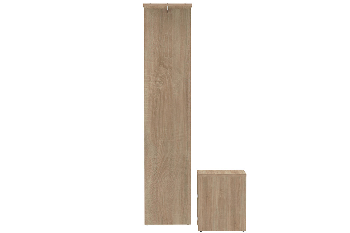 Mobile da ingresso modulabile con guardaroba, specchio e mensola in legno OLLY