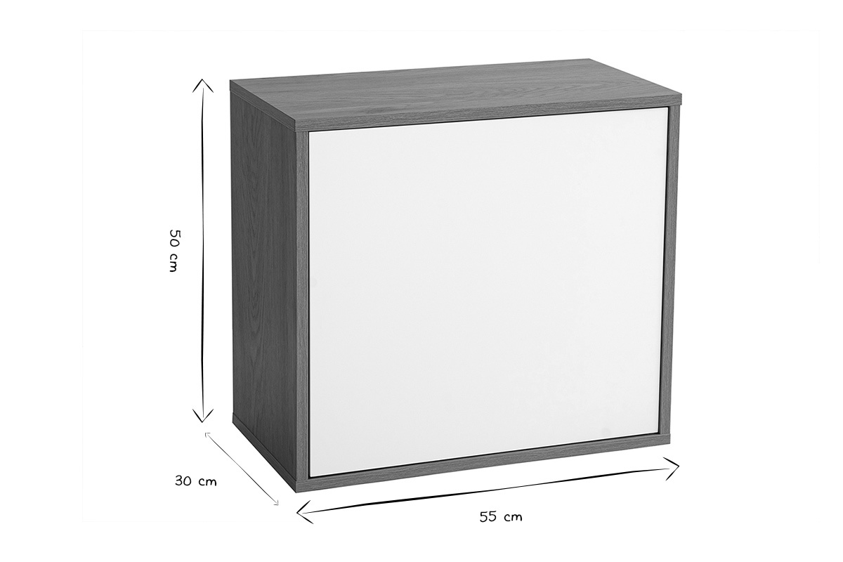 Rangement mural FLEXO dimensions L55 x P30 x H50 cm en noir et blanc