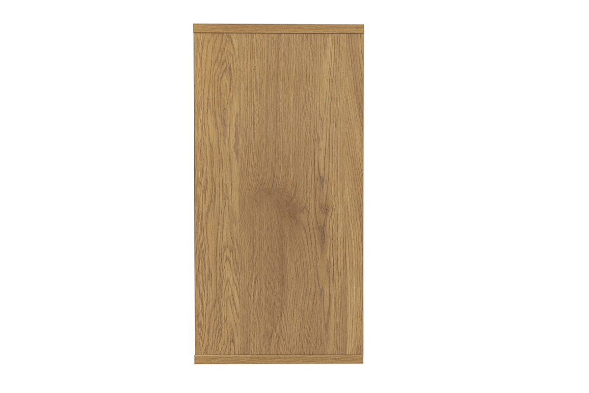 Rangement mural finition bois clair ch�ne, vue de profil, format vertical di L30 cm.