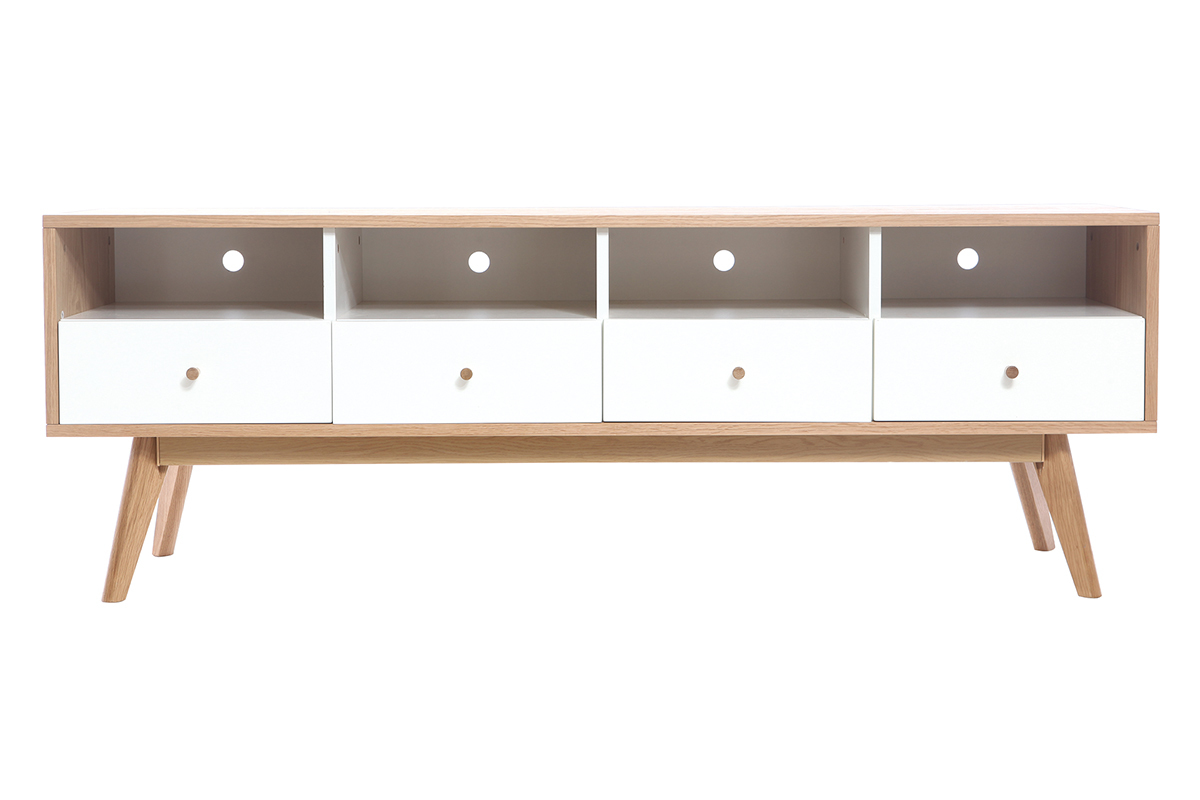 Mobile da TV scandinavo in legno Bianco HELIA