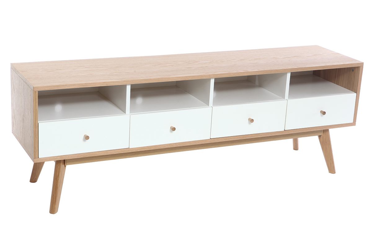 Mobile da TV scandinavo in legno Bianco HELIA