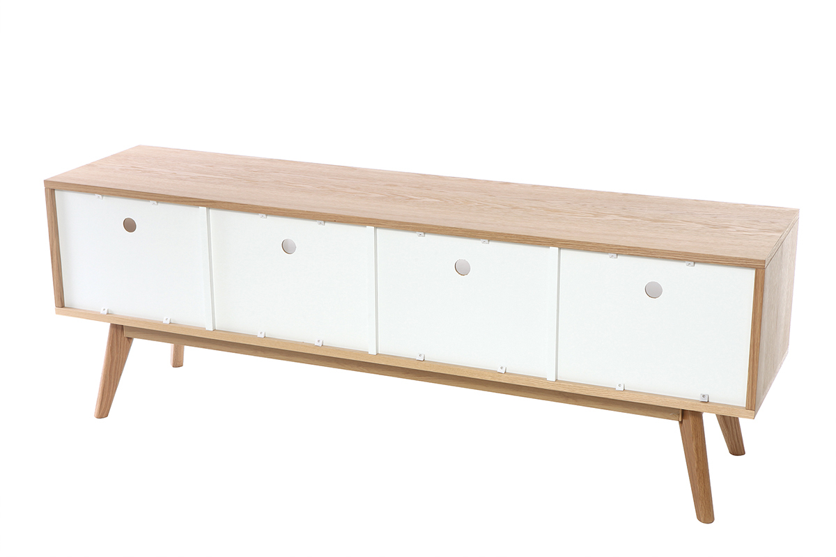 Mobile da TV scandinavo in legno Bianco HELIA