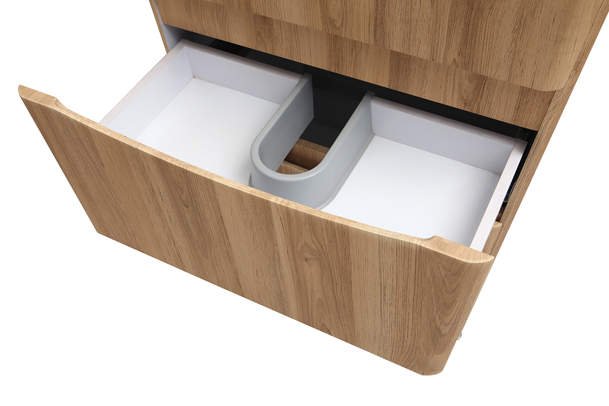 Mobile e colonna da bagno legno con vasca specchio e cassetti WILD