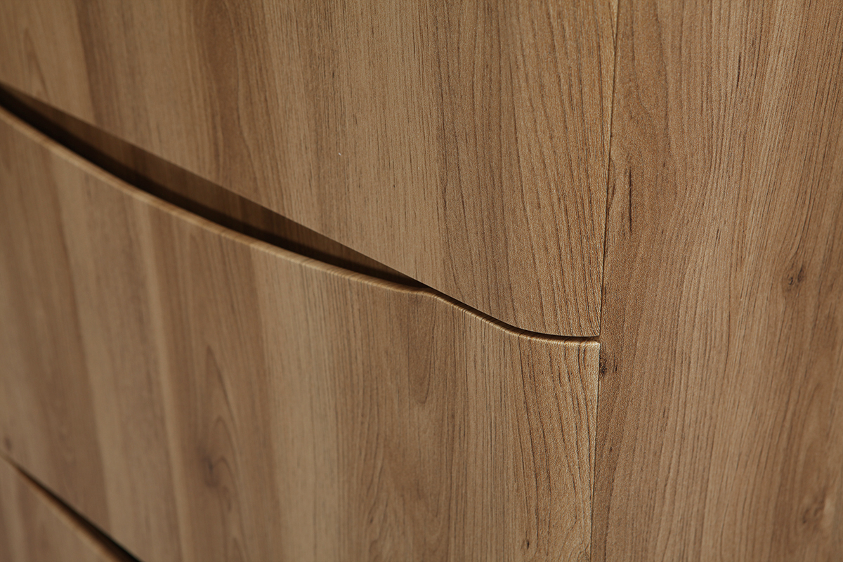 Mobile e colonna da bagno legno con vasca specchio e cassetti WILD