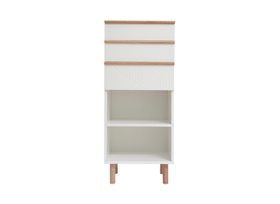 Mobile ingresso toeletta con scomparti bianco e legno DARINA - Mobile ingresso toeletta con scomparti bianco e legno DARINA