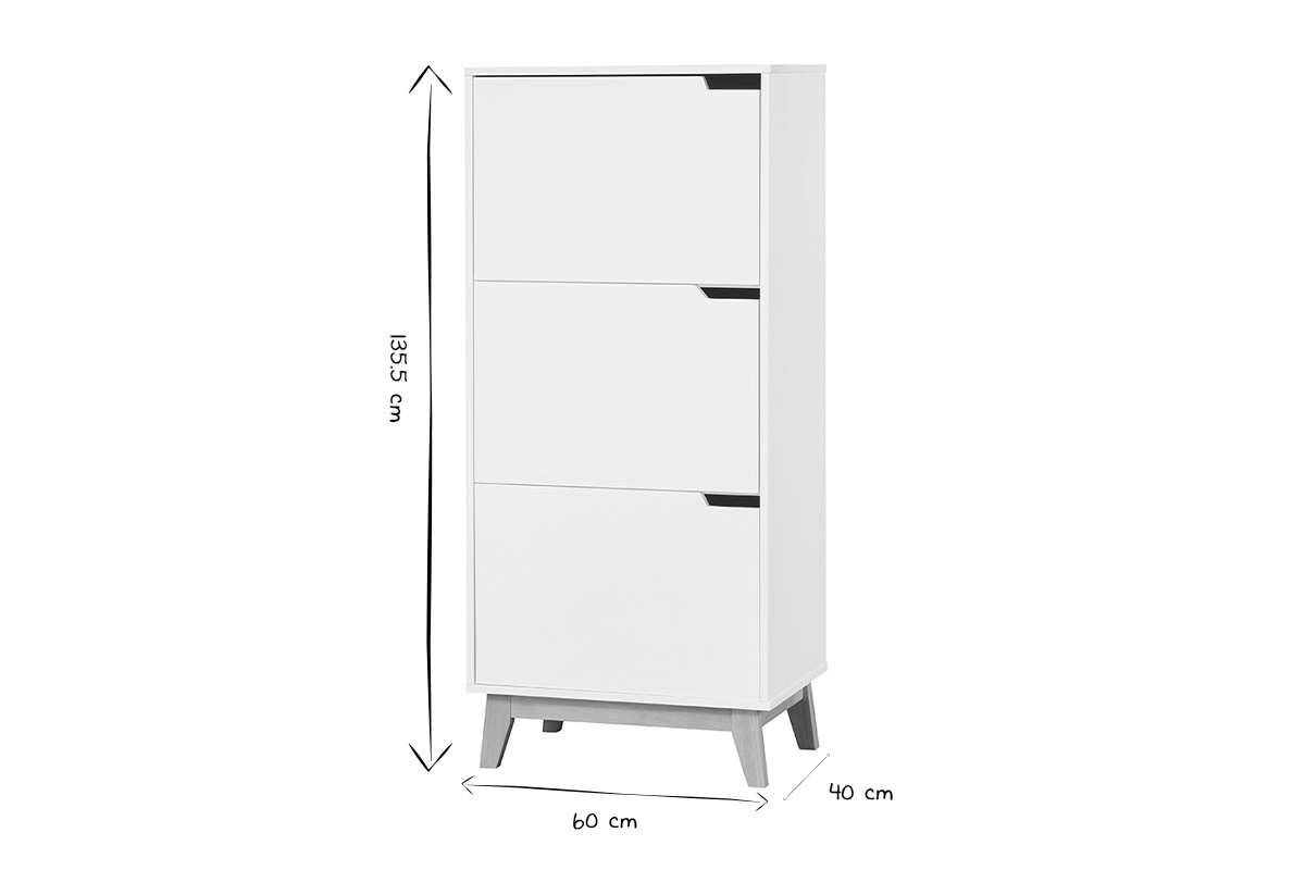 Mobile per riporre i propri oggetti design Bianco 3 ante LEENA