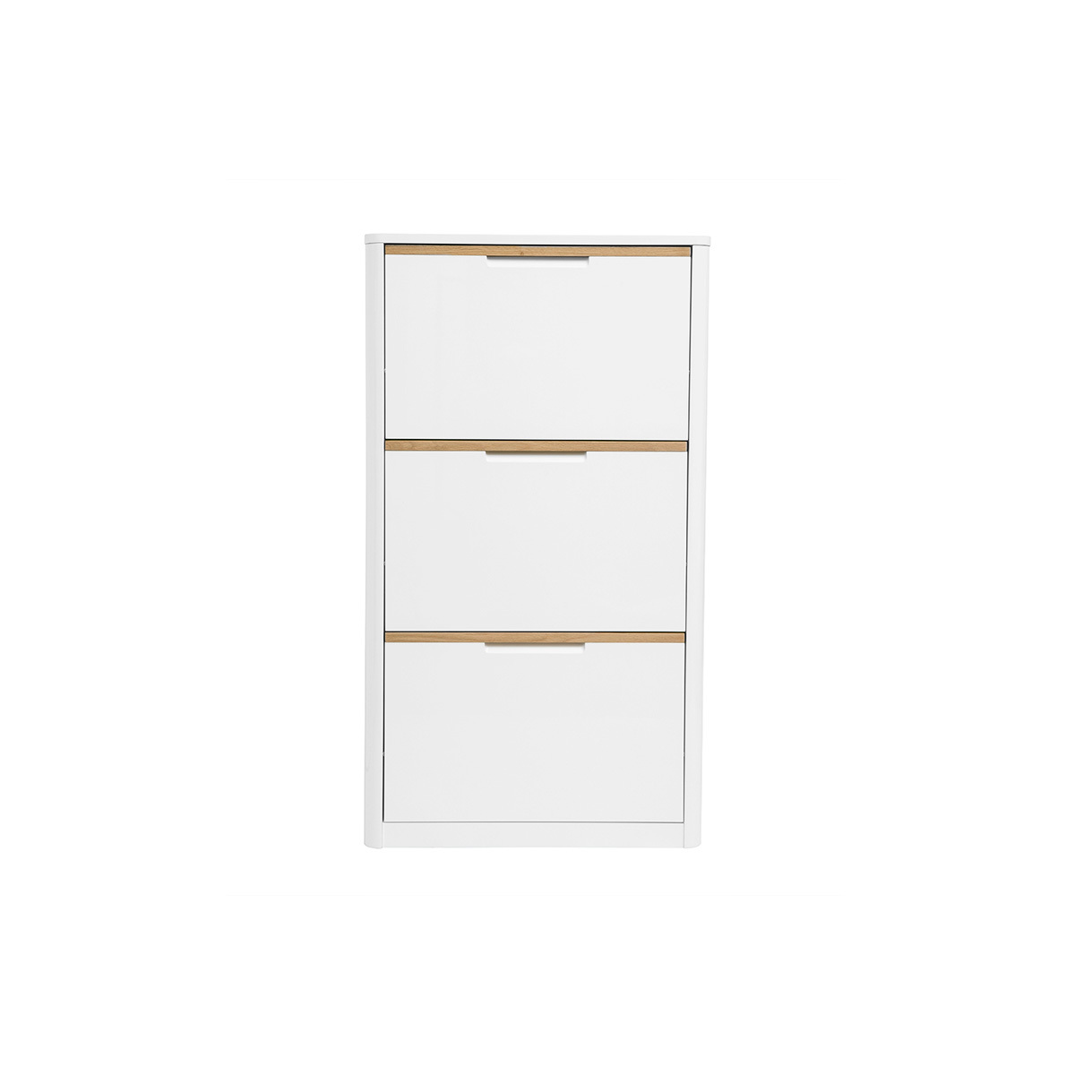 Mobile porta scarpe 3 ante finitura bianco lucido L68 cm KIRK