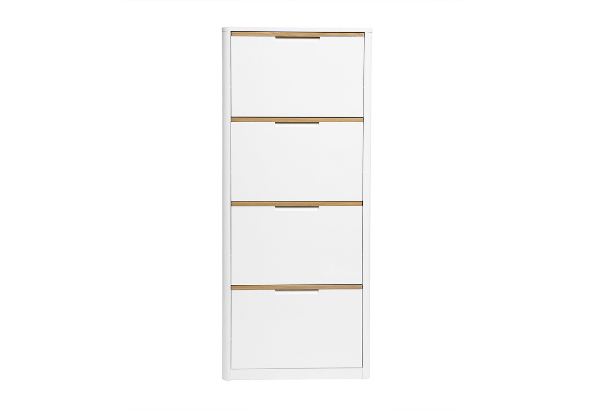 Mobile porta scarpe 4 ante finitura bianco lucido L68 cm KIRK