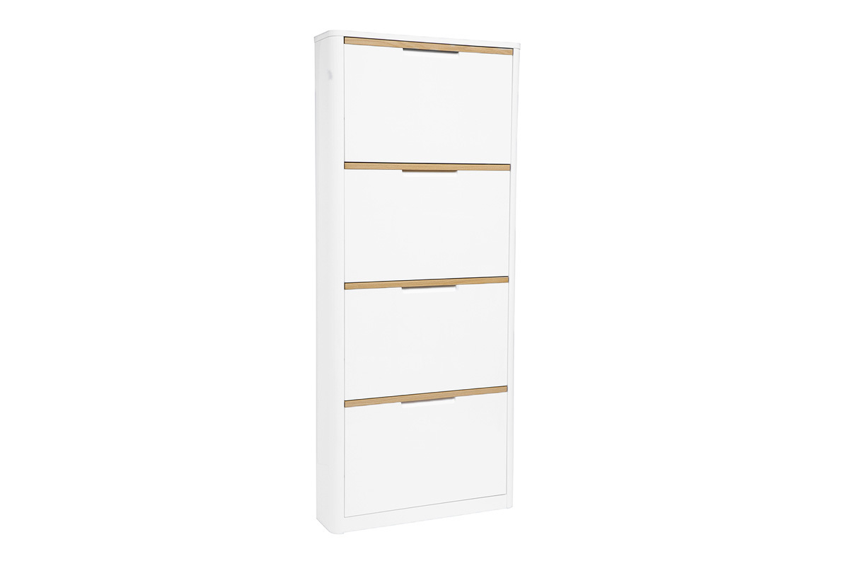 Mobile porta scarpe 4 ante finitura bianco lucido L68 cm KIRK