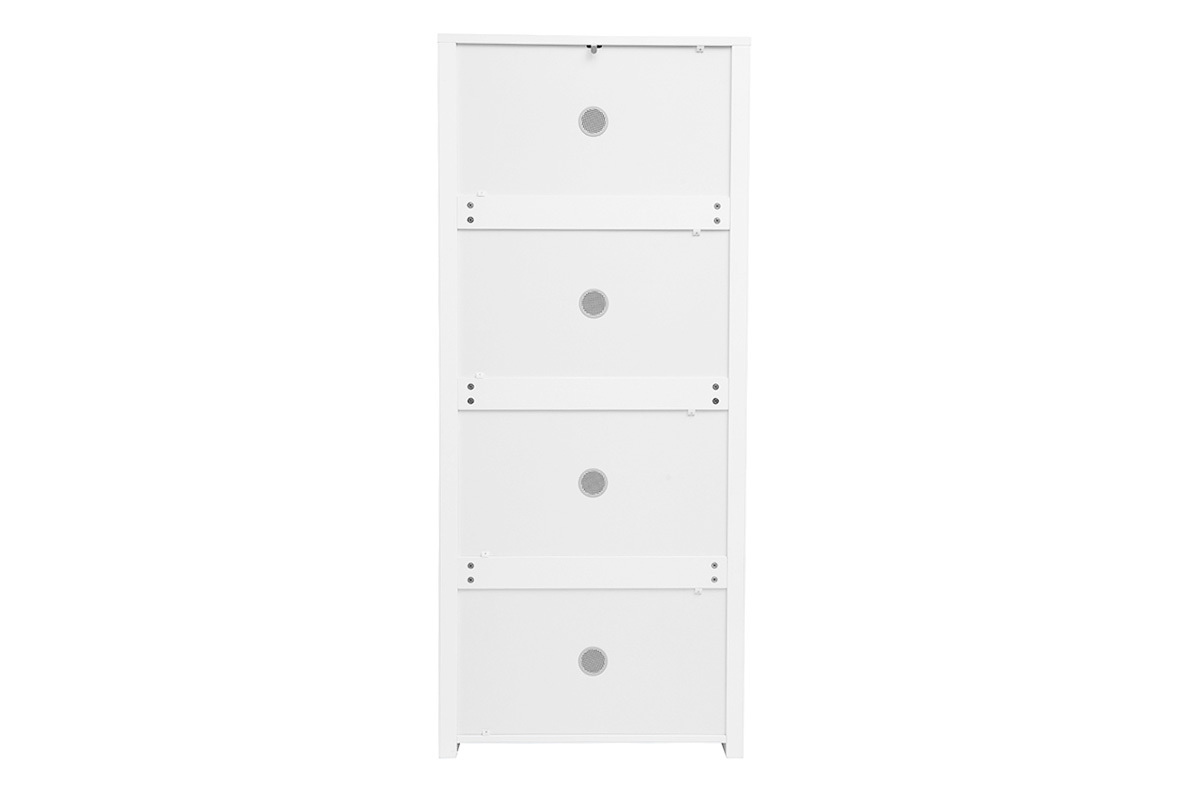 Mobile porta scarpe 4 ante finitura bianco lucido L68 cm KIRK