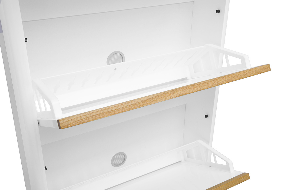 Mobile porta scarpe 4 ante finitura bianco lucido L68 cm KIRK