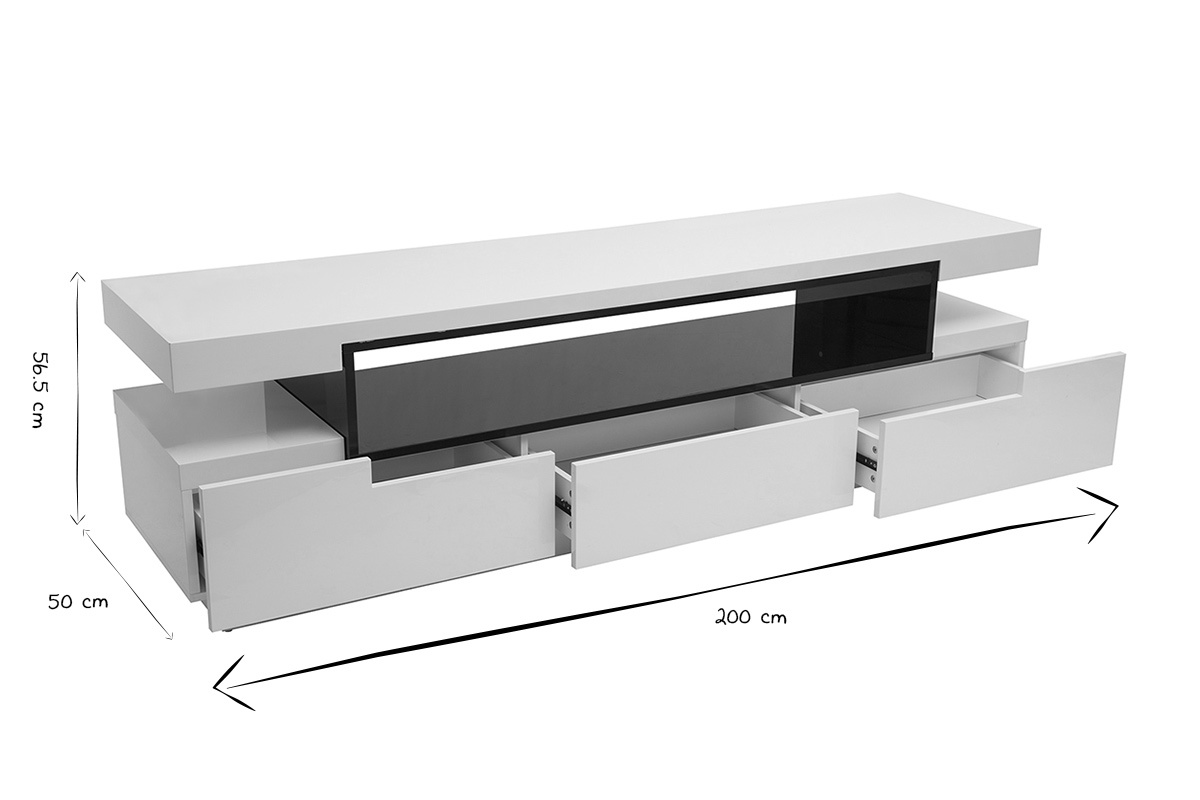 Mobile porta TV design laccato bianco LIVO