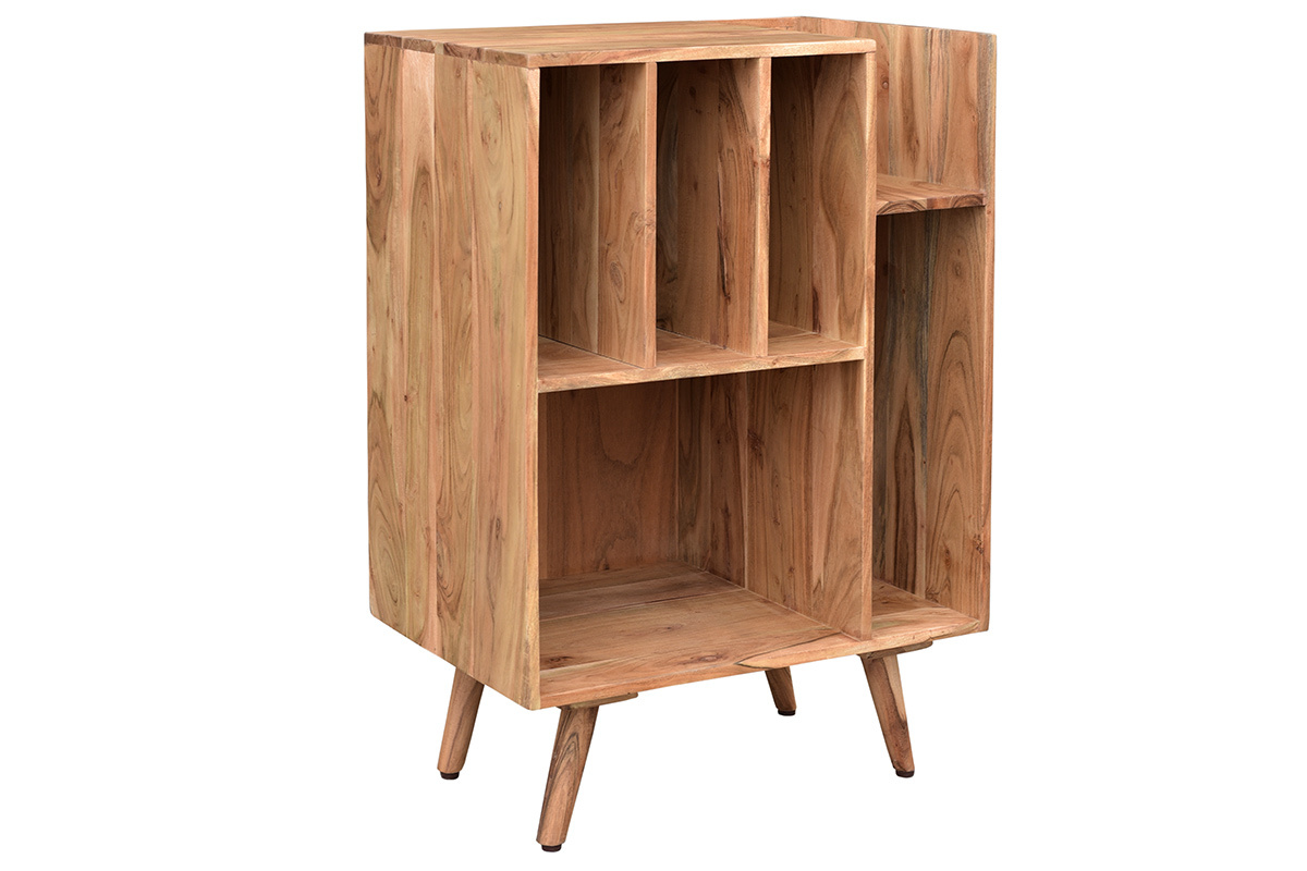 Mobile portaoggetti in vinile massello di acacia VIRGILE