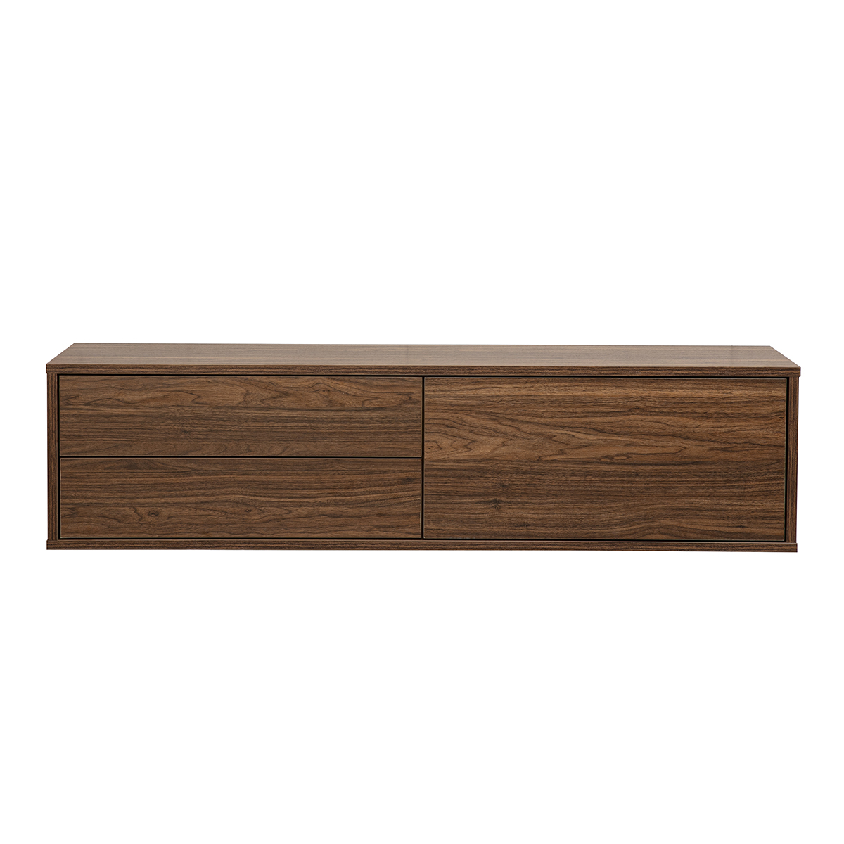 Mobile TV a parete finitura legno scuro noce L120 cm FLEXO