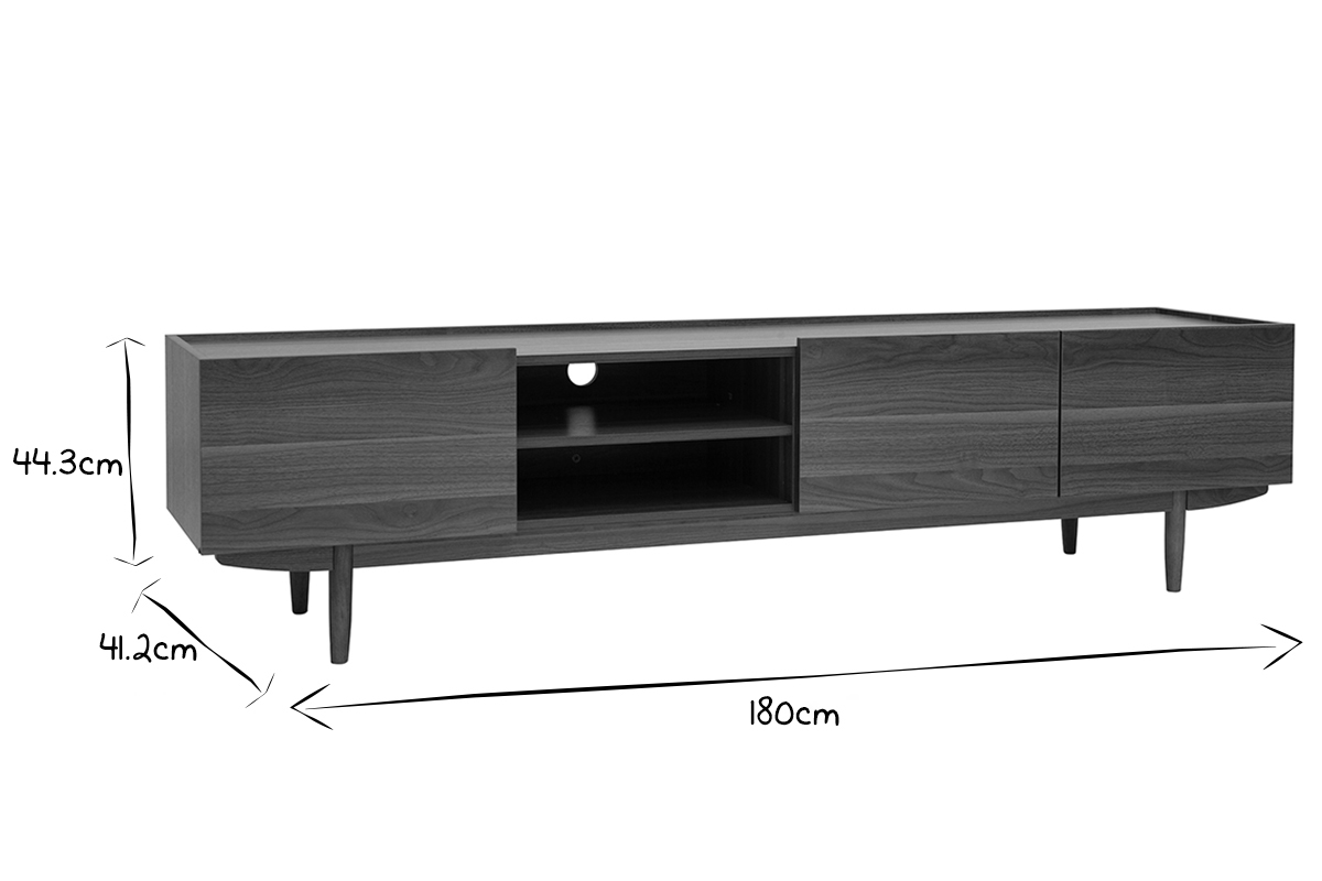 Mobile TV con ante in legno scuro L180 SANAA