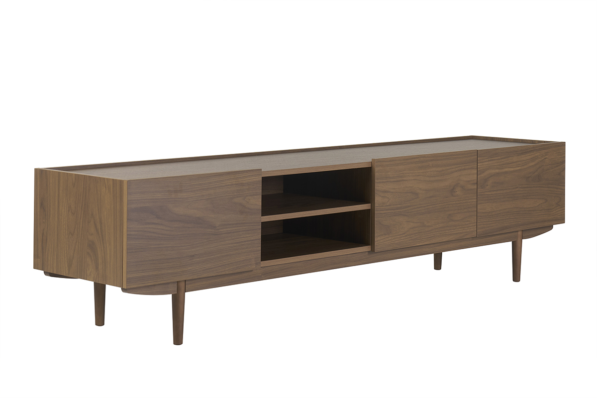 Mobile TV con ante in legno scuro L180 SANAA
