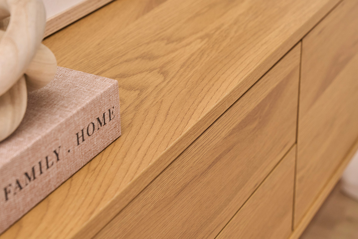 Mobile TV da parete finitura legno chiaro rovere L120 cm FLEXO
