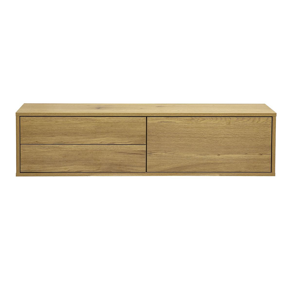 Mobile TV da parete finitura legno chiaro rovere L120 cm FLEXO