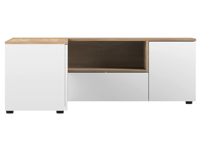 Mobile TV d'angolo design legno e bianco QUADRA - Mobile TV d'angolo design legno e bianco QUADRA