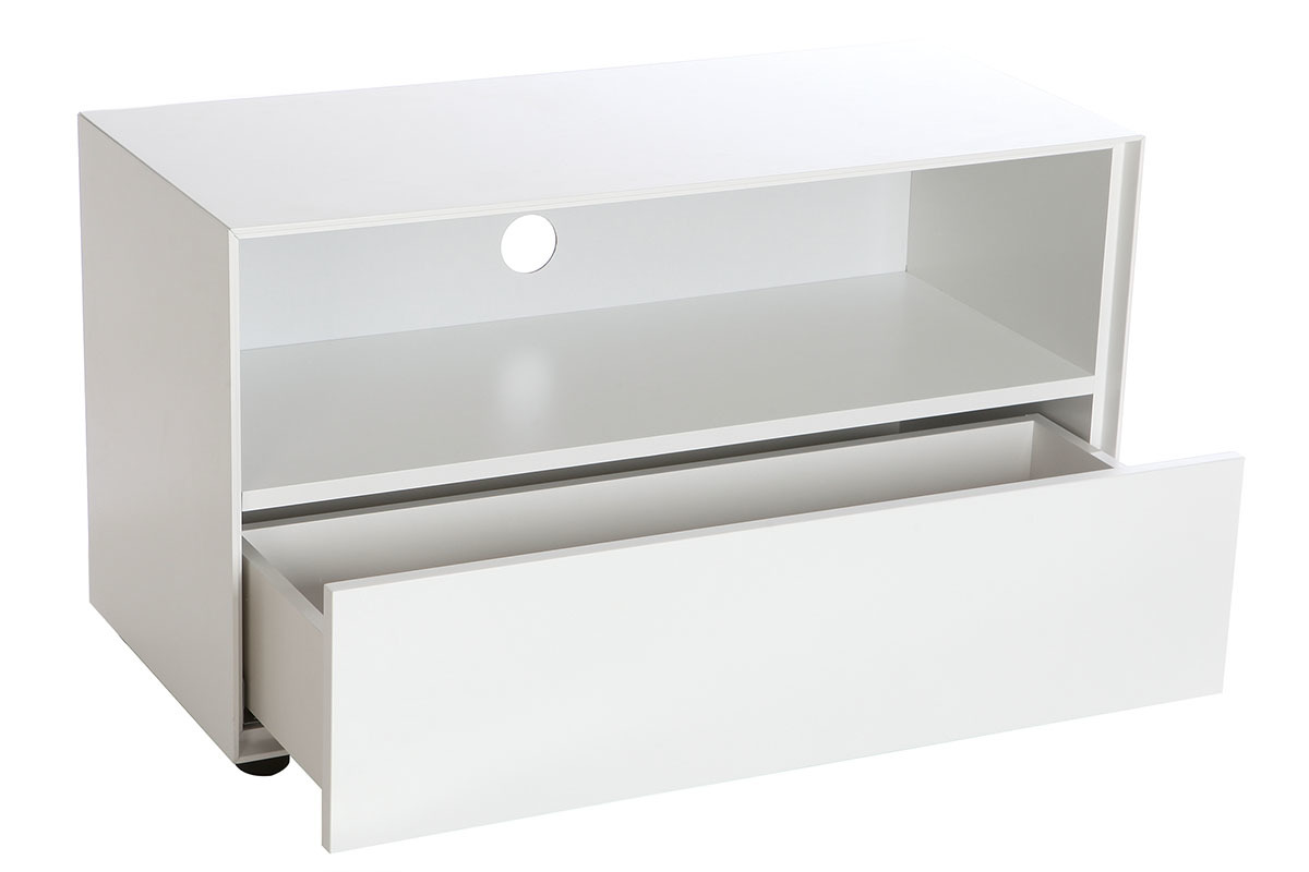 Mobile TV design 90cm bianco opaco 1 cassetto MARK