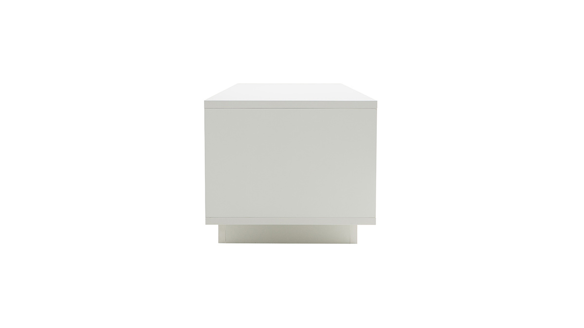 Mobile TV design Bianco con spazi per riporre i propri oggetti elemento decorativo Legno scuro LAND