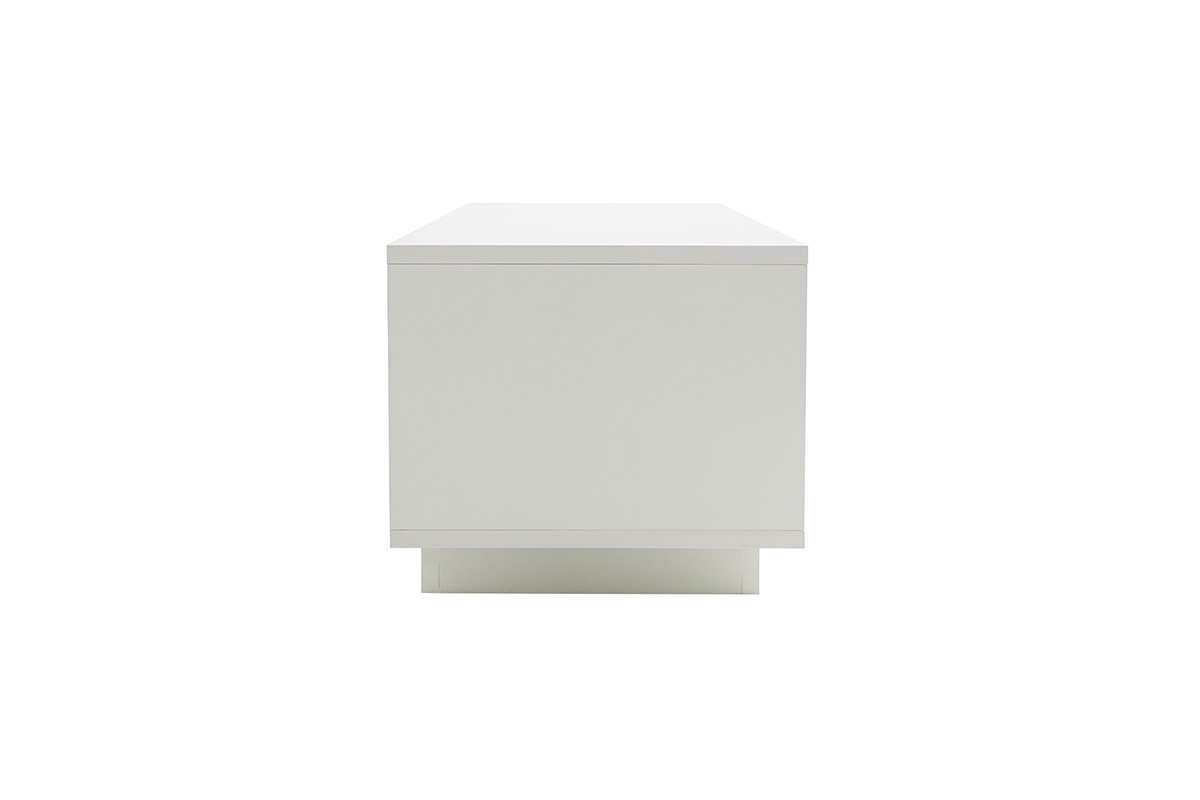 Mobile TV design Bianco con spazi per riporre i propri oggetti elemento decorativo Legno scuro LAND