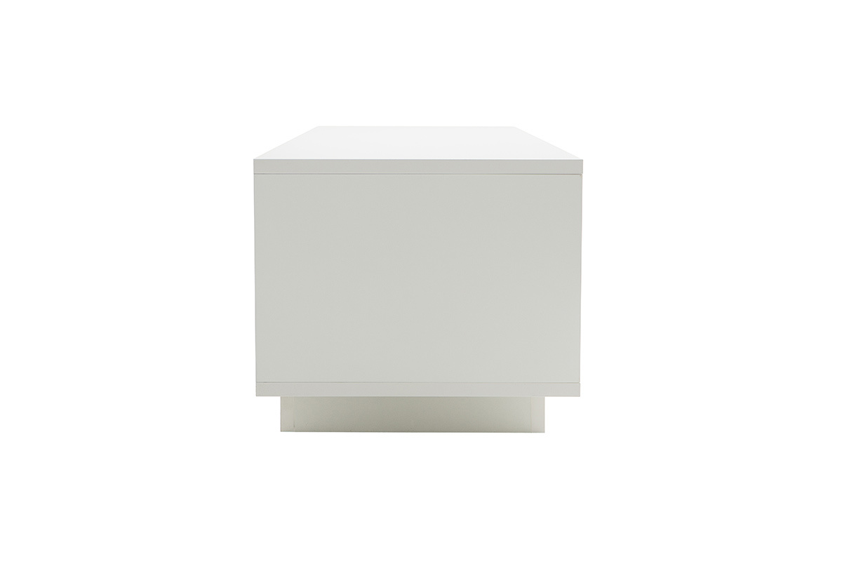 Mobile TV design Bianco con spazi per riporre i propri oggetti stile: legno chiaro LAND
