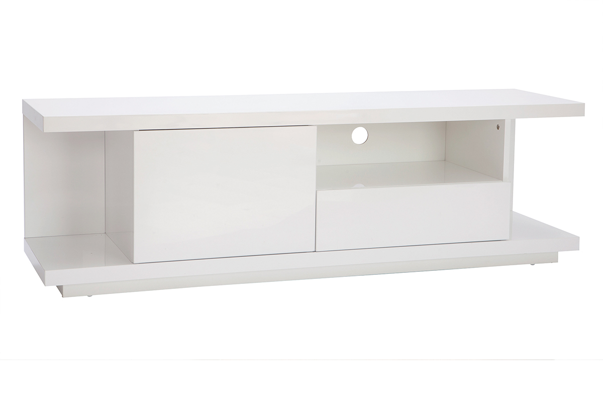 Mobile TV design bianco laccato lucido L 150 cm KARY