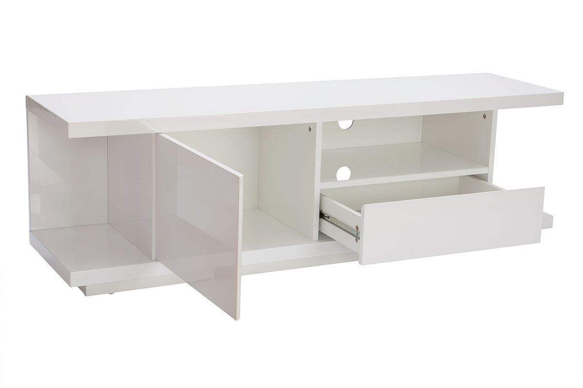 Mobile TV design bianco laccato lucido L 150 cm KARY