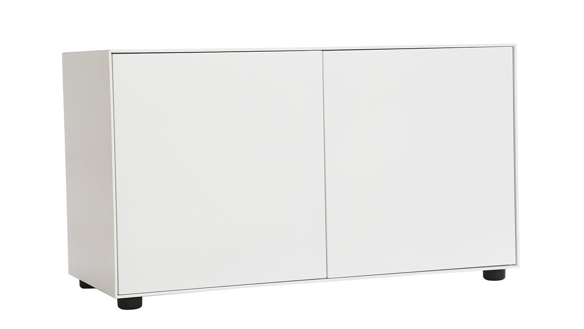 Mobile TV design bianco opaco L90 cm 2 porte MARK