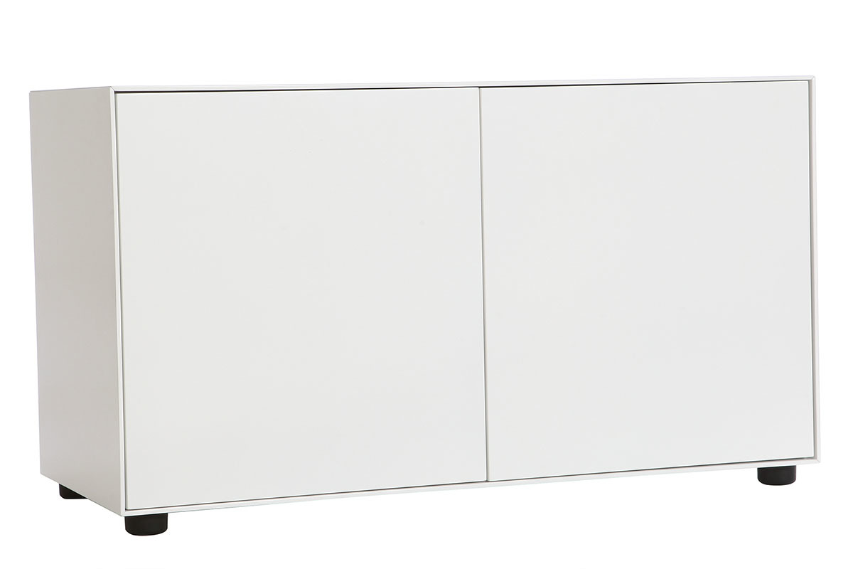 Mobile TV design bianco opaco L90 cm 2 porte MARK
