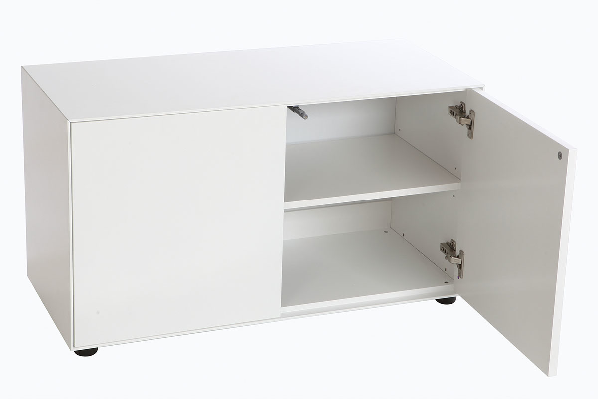 Mobile TV design bianco opaco L90 cm 2 porte MARK