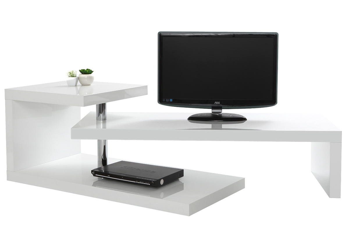Mobile TV design laccato bianco TURN