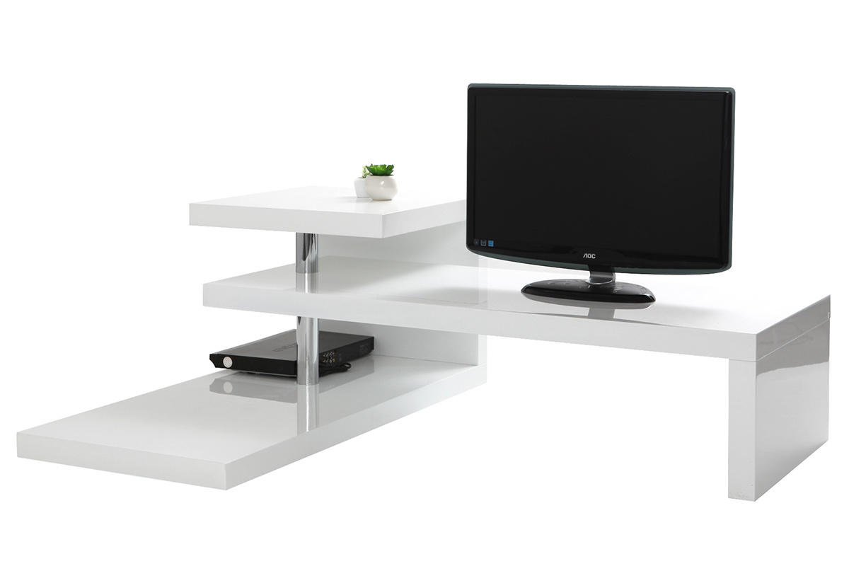Mobile TV design laccato bianco TURN