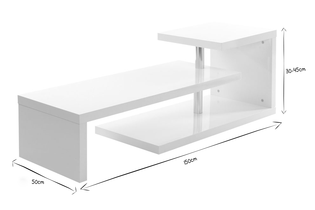 Mobile TV design laccato bianco TURN