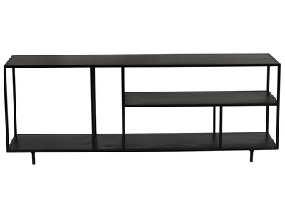 Mobile TV design metallo nero KARL ripiano basso L160 cm