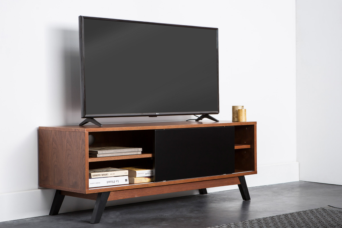 Mobile TV design noce e nero opaco NORMA