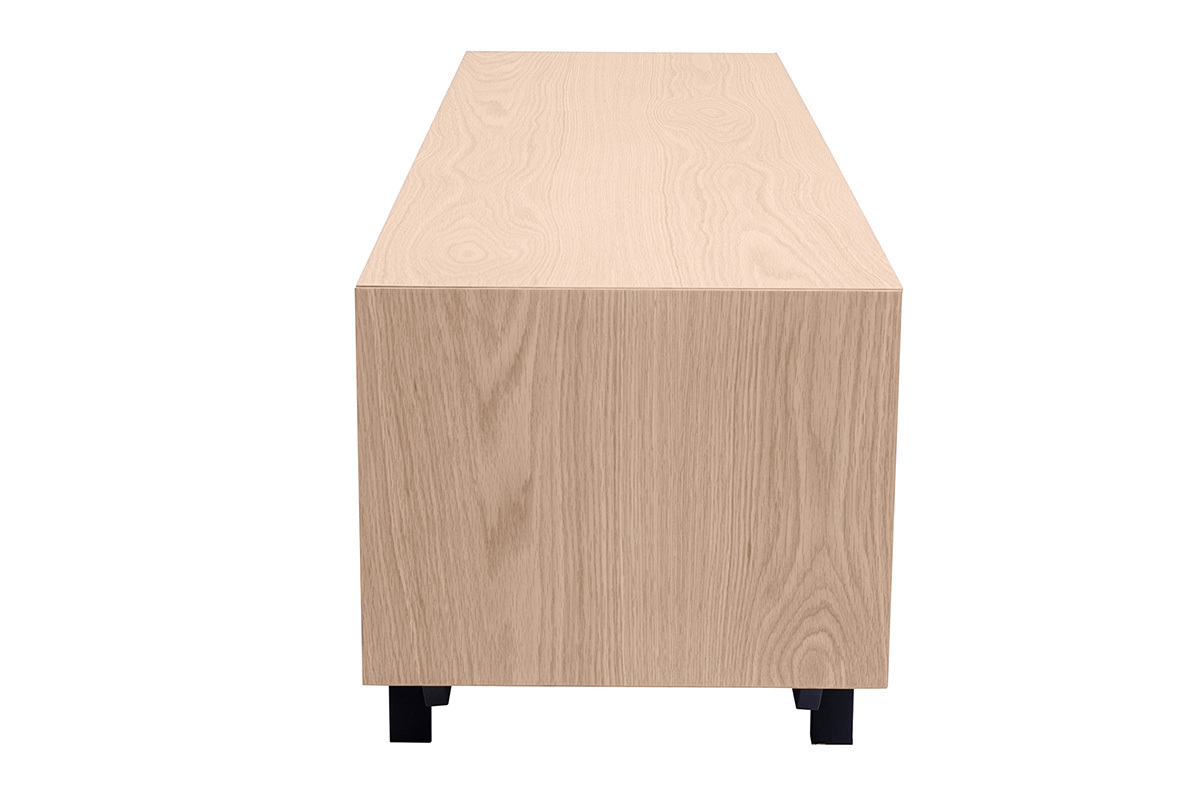 Mobile TV finitura in legno di quercia con vani chiusi L160 cm MANNY