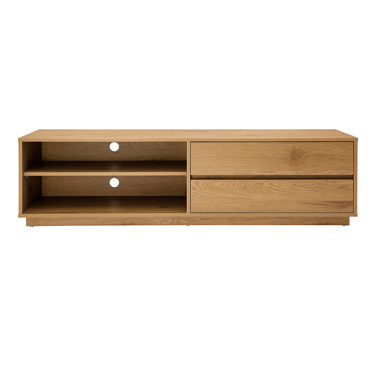 Mobile TV finitura legno chiaro rovere 2 cassetti L160 cm MADERO