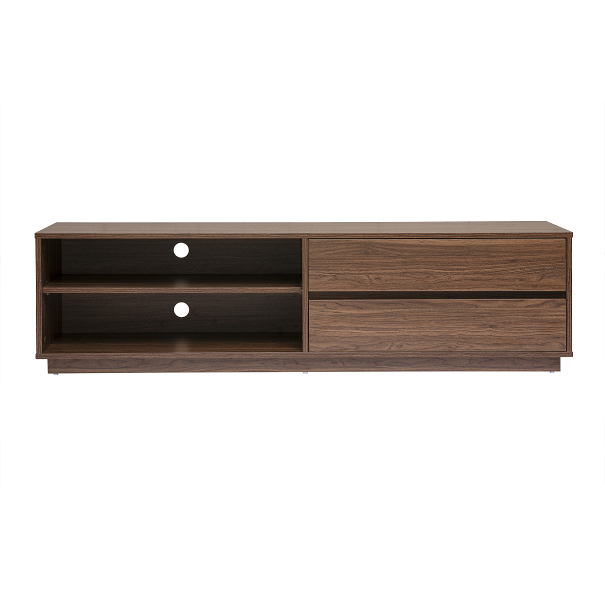 Mobile TV finitura legno scuro noce 2 cassetti L160 cm MADERO
