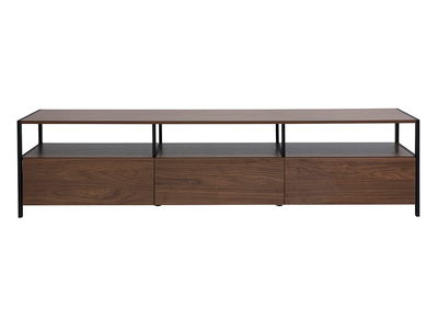 Mobile TV finitura legno scuro noce e metallo nero L180 cm MAXENCE