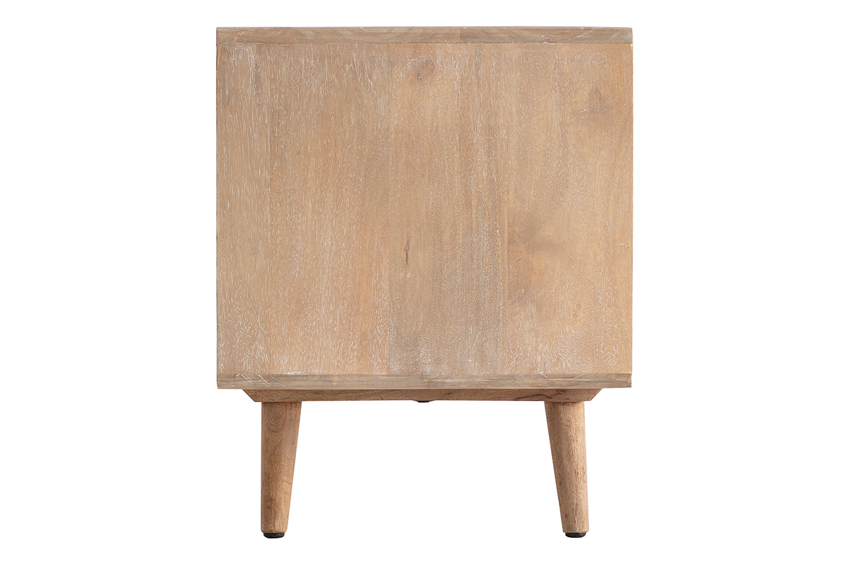 Mobile TV in legno di mango con intreccio in rattan ACANGE