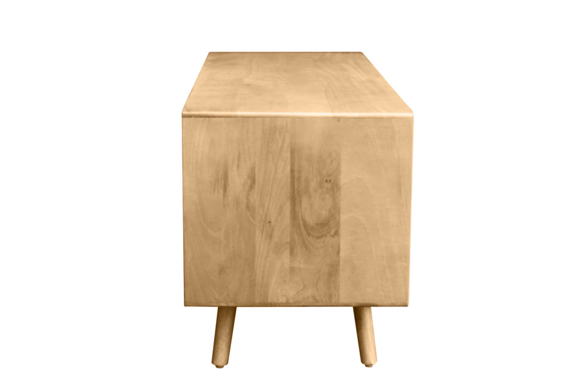 Mobile TV in legno massello di mango e motivo a intreccio rattan L110 cm ACANGE