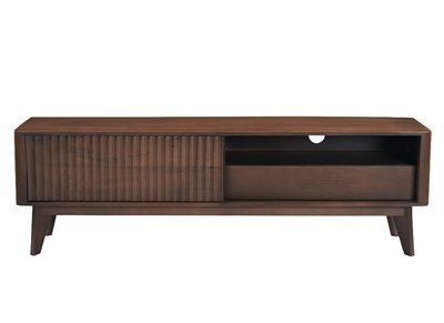 Mobile TV in legno massello di mango scuro con porta scorrevole L160 cm ALDA