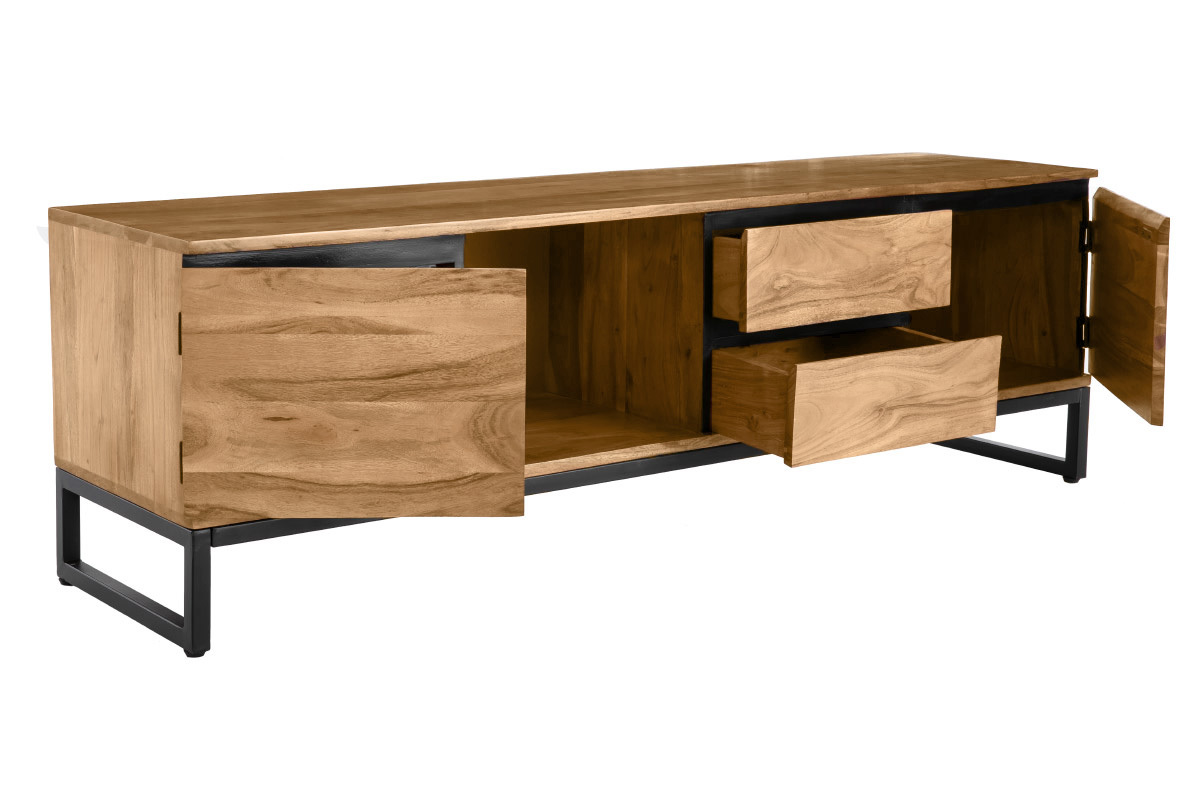 Mobile TV in massello di acacia L160 cm HOORN