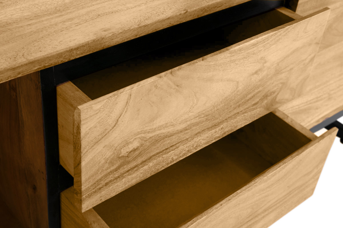 Mobile TV in massello di acacia L160 cm HOORN