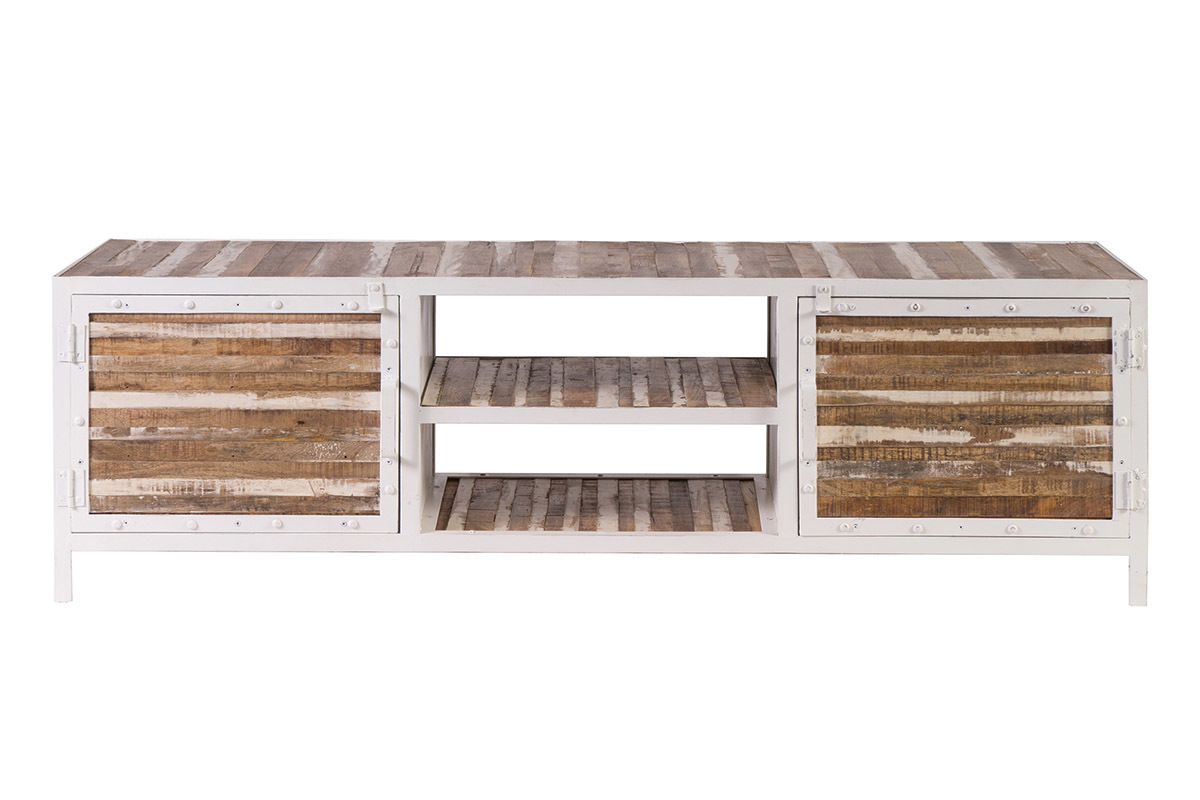 Mobile TV legno e metallo bianco 150cm ROCHELLE