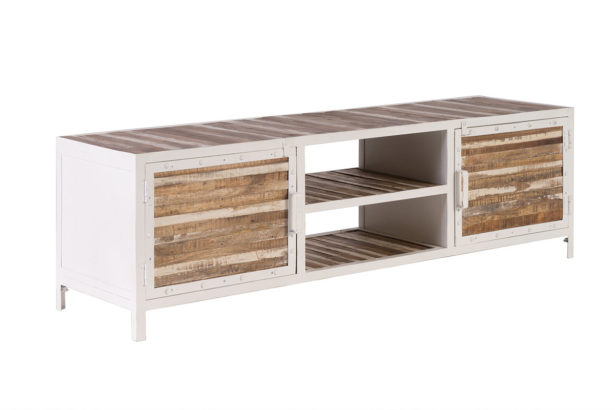 Mobile TV legno e metallo bianco 150cm ROCHELLE