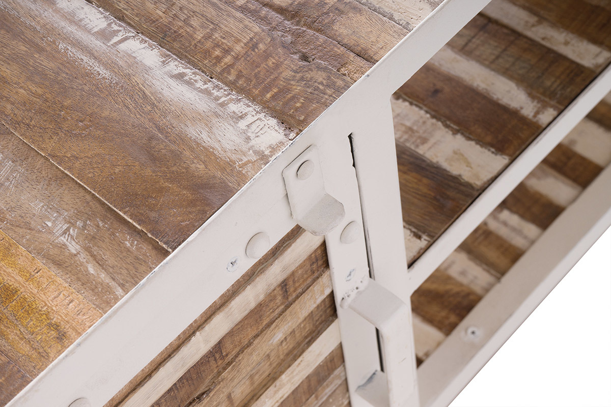 Mobile TV legno e metallo bianco 150cm ROCHELLE
