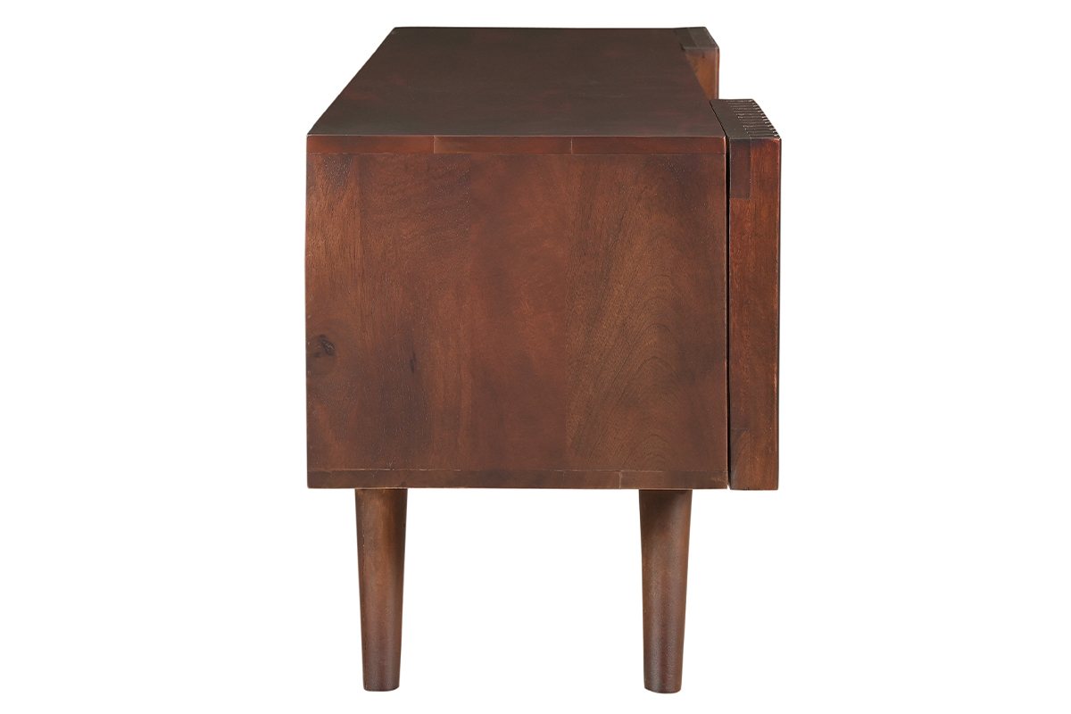 Mobile TV legno massello di mango scuro con ante scorrevoli L140 cm ALBA